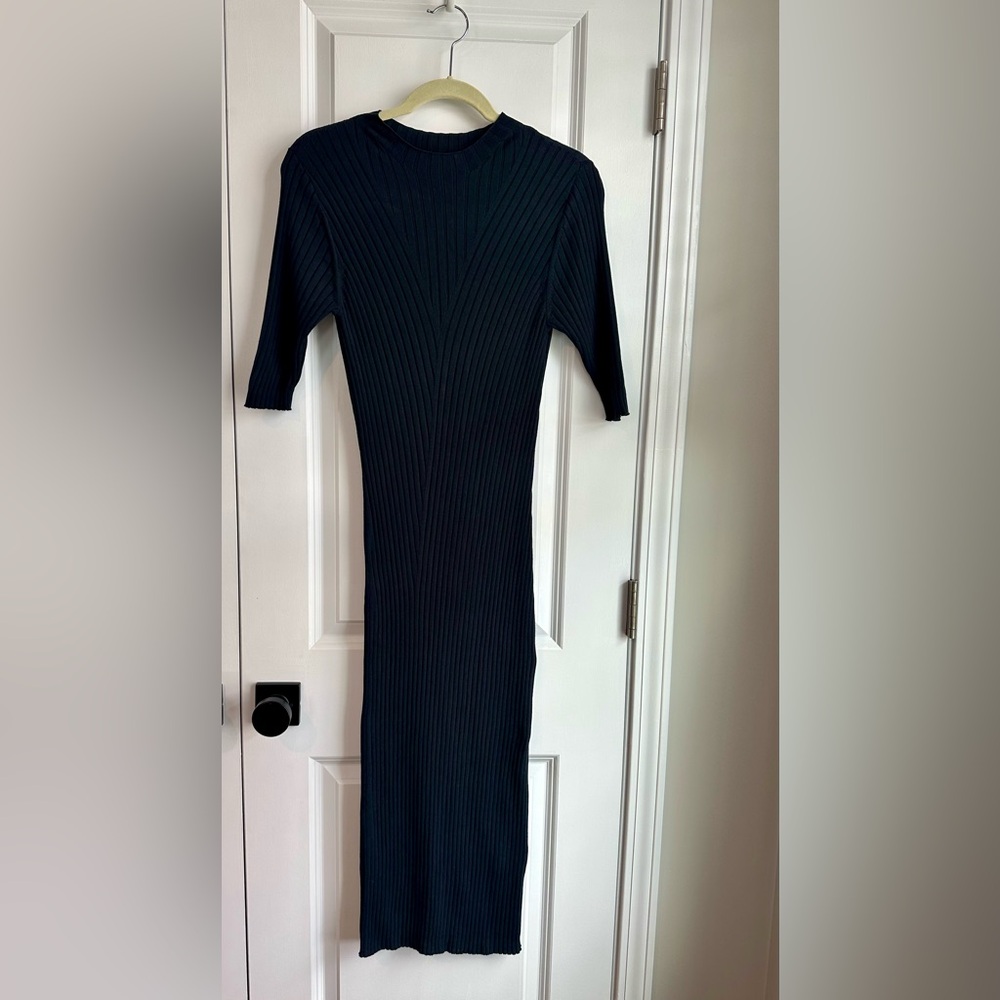 Joie Bryella Ribbed Caviar Midi Dress Black Size XS